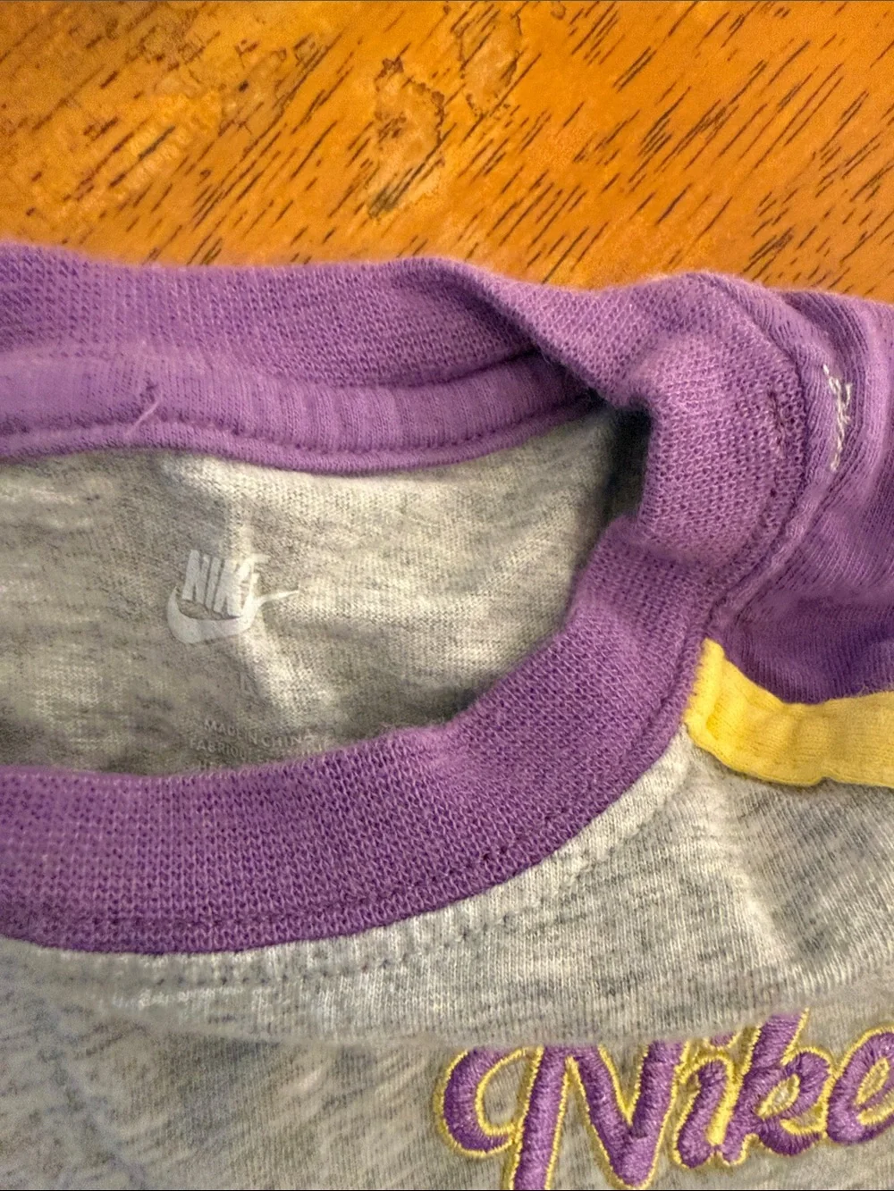 Nike Girls Purple, Gray & Yellow Athletic Two-Piece Set 4T